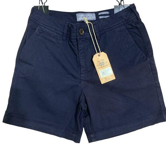 FAT FACE DORSET Womens Cotton/Elastane Chino Shorts Navy Blue Sz 4 NWT - Picture 1 of 12